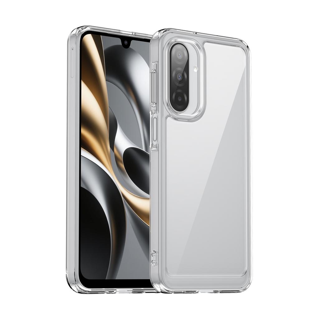 For Samsung Galaxy A17 5G Clear Phone Case WANLONFENG MF2 Series TPU Acrylic Cover with 2Pcs Tempered Glass