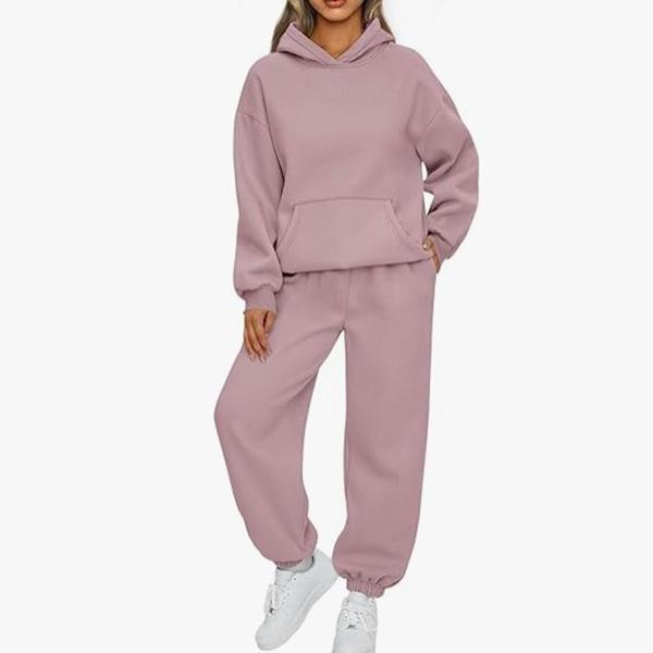 

Casual 2 Piece Outfits for Women Jogging Sweatshirt & Sweatpants Suit Womens Two Piece Set Hoodie Sweatsuits Tracksuit Sets XS темно-розовый