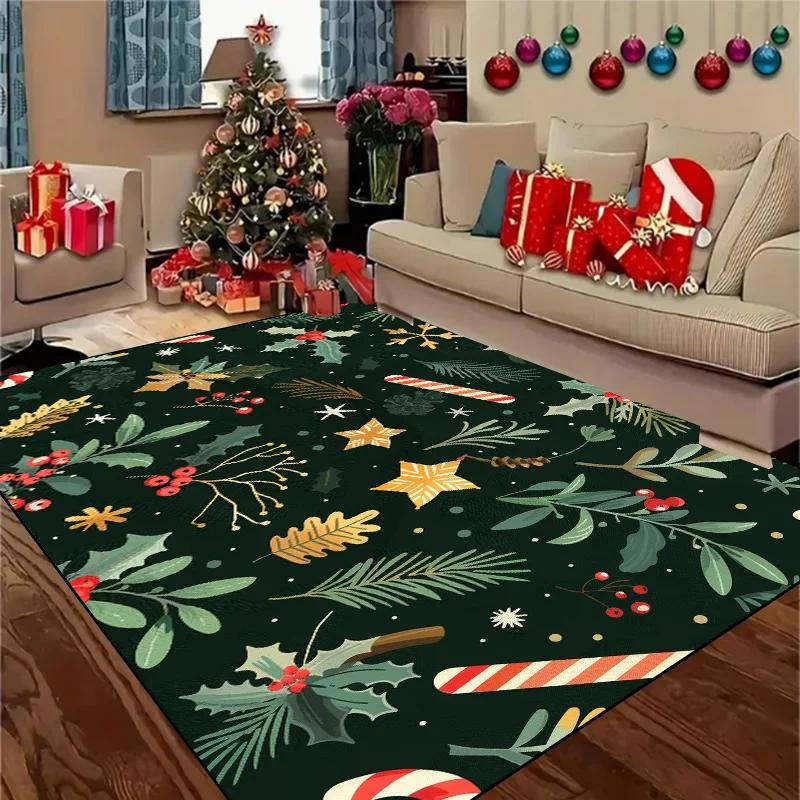 Popular Christmas Tree Patterns Carpet for Living Room Home Decor Sofa Table Large Area Rug Hallway Balcony Mat Non-slip Doormat