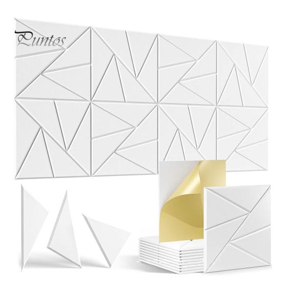 12Pcs Soundproof Wall Panel Self-Adhesive Sound Absorbing High Density Thick Acoustic Foam Panel Noise Reduction Wall Decoration Tile