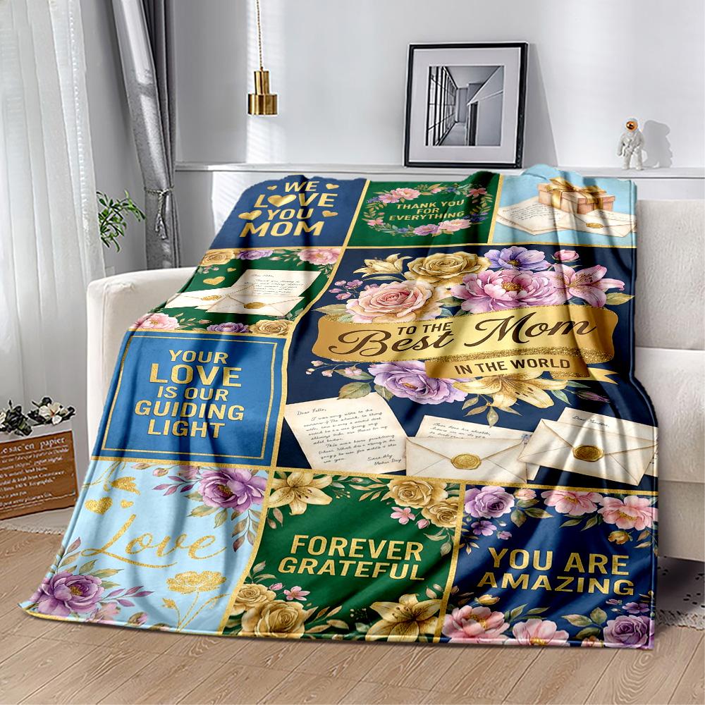 Mother's Day Love Letter Blanket Suitable for sofas,travel, living rooms also a good gift for friends and family Suitable for all seasons.