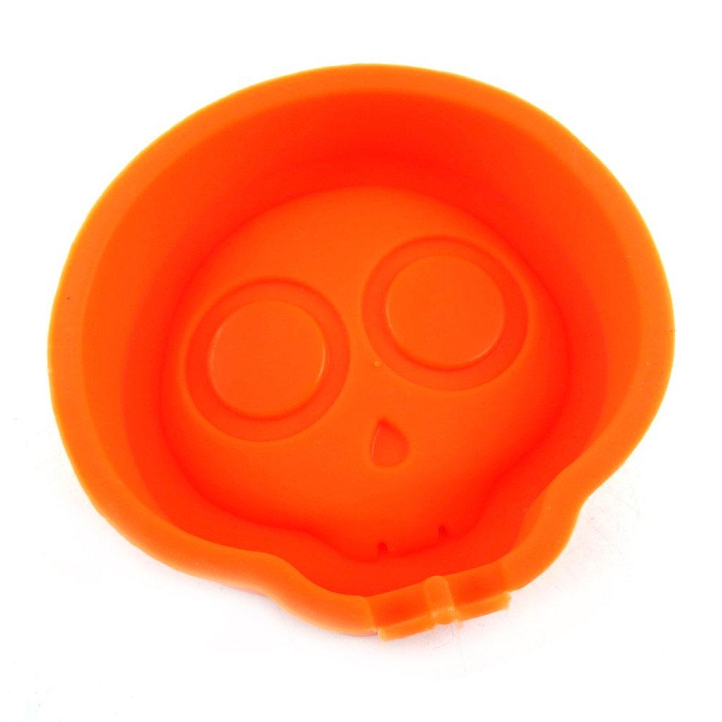 Les Trésors De Lily [L3132] - Cendrier silicone 'Tête de Mort' orange