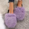Luxury Fluffy Long Plush Indoor Slippers Women 2025 Winter Thicken Warm Faux Fur Slides Soft Sole Flat Heels Postpartum Shoes