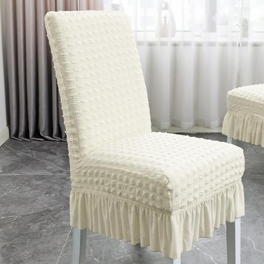 Household Elastic Integrated Dining Chair Cover Lace Skirt Hem Simple and Thickened Chair Cover Bubble Wrap Chair Cover