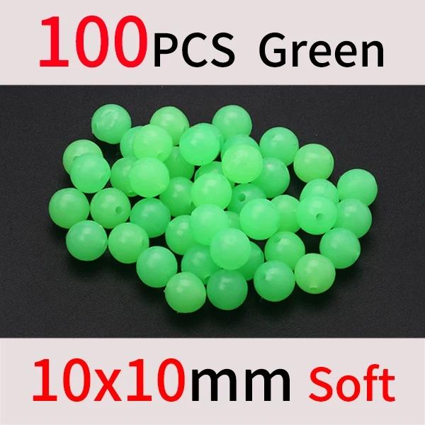 1 PAK Soft Glow Beads Luminous Orange Green White for Fishing Rig Treble Hook Egg Fly Tying UV Color Sabiki Ice Jig Fishing Accessory