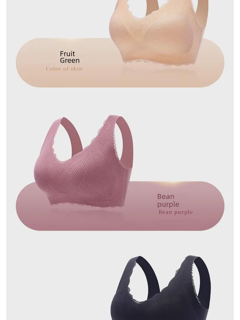 Seamless Steel Ring-Free Sports Bra for Women with Large Breasts, Side Support, and Beautiful Back Design
