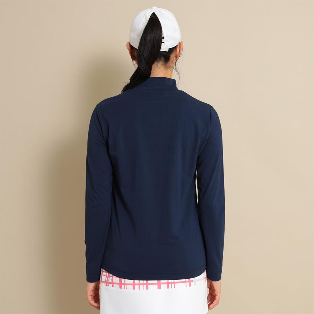 Callaway Women's Long Sleeve Mock Neck Shirt (Brand Logo, Stretch) / Golf Undershirt / C24133200 1120_Navy, Medium