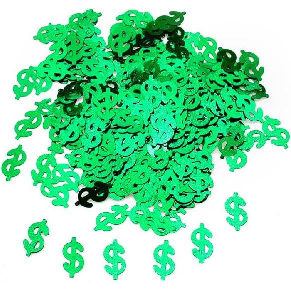 Green Dollar Sign Party Confetti,Table Scatter Decoration for Money Theme Birthday Table Decor, Casino Themed Birthday Adult Game Night Retirement