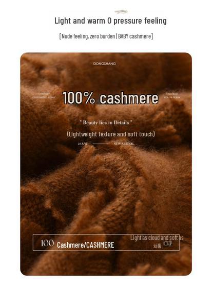 Double-Strand Tassel Round Neck 100% Pure Cashmere Sweater for Autumn/Winter 2024 - Loose Fit, Light Luxury Style for Women