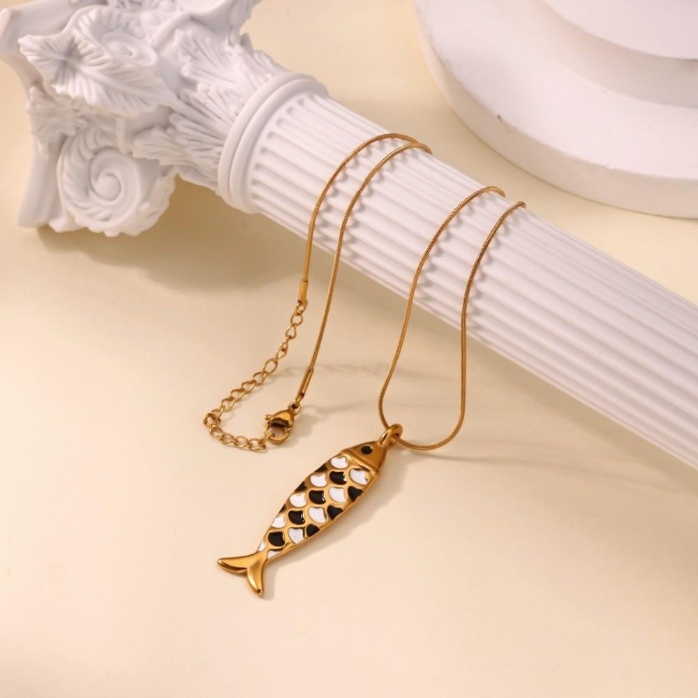 3D Charms Fish Pendant Necklace Snake Chain Marine Life Necklace  Special Occasion