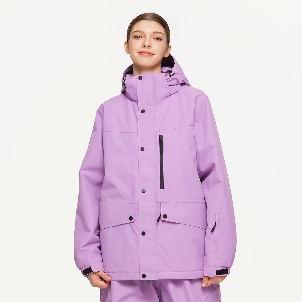 Kapuzen-Skijacken für Herren und Damen Outdoor Winter Warm Snowboardjacke Wasserdicht Winddicht Skijacke Unisex Atmungsaktiv Isoliert Schneemantel