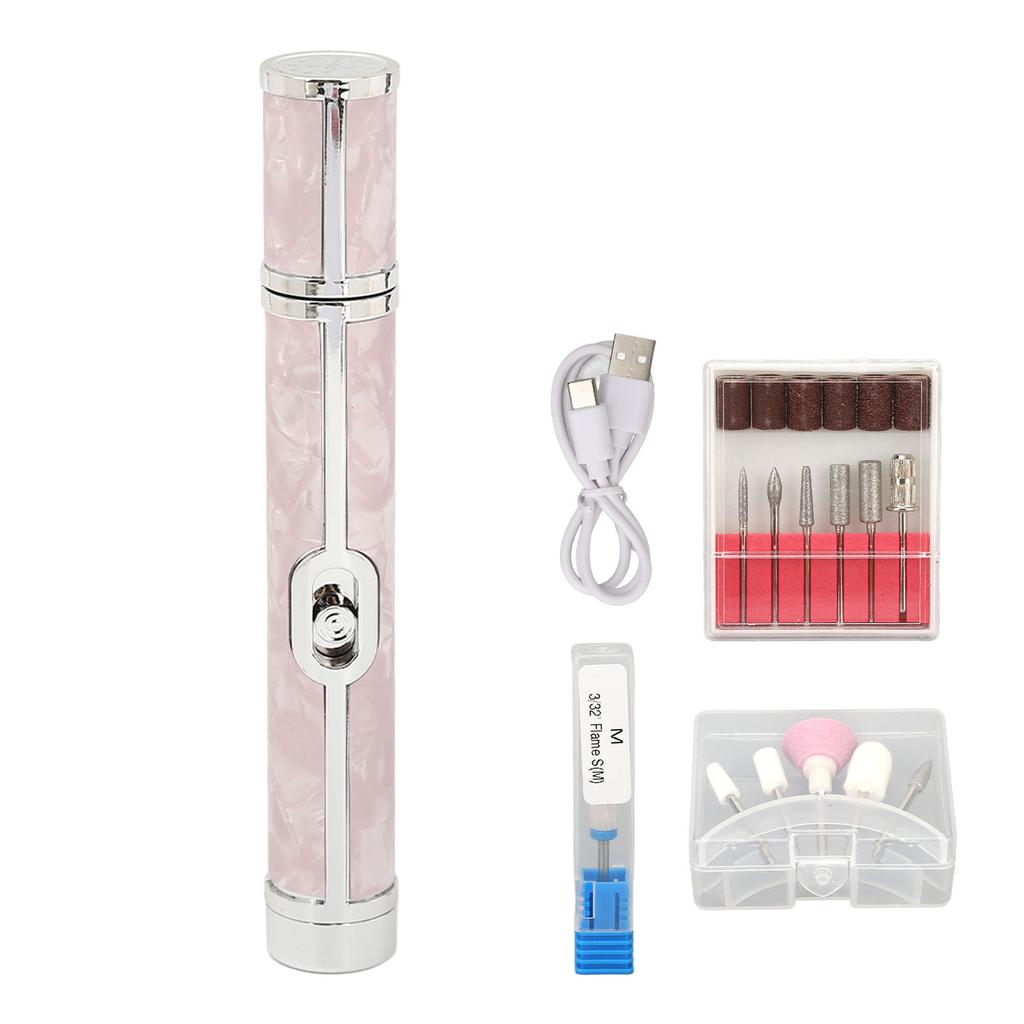 Electric Nail Polishing Machine USB Charging 20000RPM 4 Gear Adjustable High Speed Nail File Set
