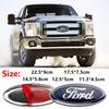 11.3~22.5cm Metal Car Front Hood Emblem Rear Trunk Badge Cover Blue Edge Sticker For Ford Fiesta Mondeo Focus Fusion Escape