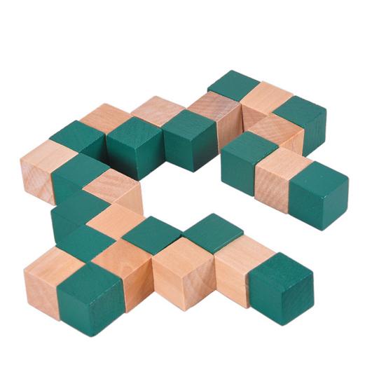 Wooden Dragons Wagging Tail Cubic Puzzles Kongming Lock Brain Teaser Kids Toy