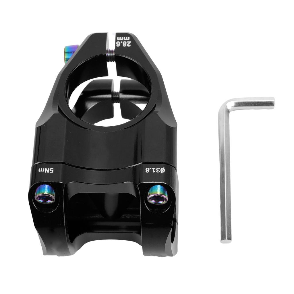 31.8x35mm Bike Stem Aluminum Alloy CNC Mountain Bike Short Handlebar Stem for DIY Mountain Cycling Black