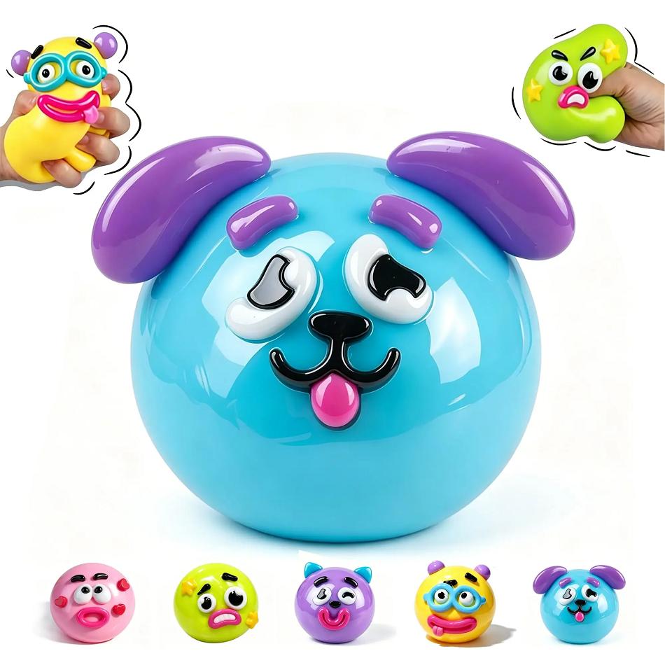 Smushers Curiosities Dog Face Swap Squishy Toy Squeeze Toys Stress Relief Relaxing Sensory Decompression DIY Toys Gift