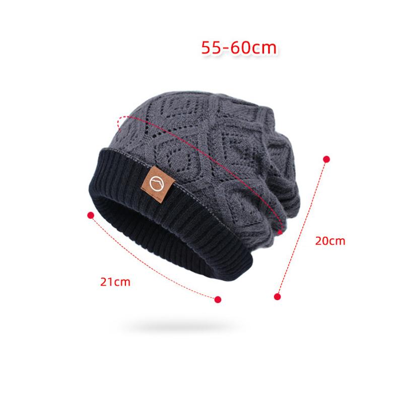 Winter Warm Hat Women's Big Head Hat Outdoor Coldproof Ear Protection Knitted Wool Hat