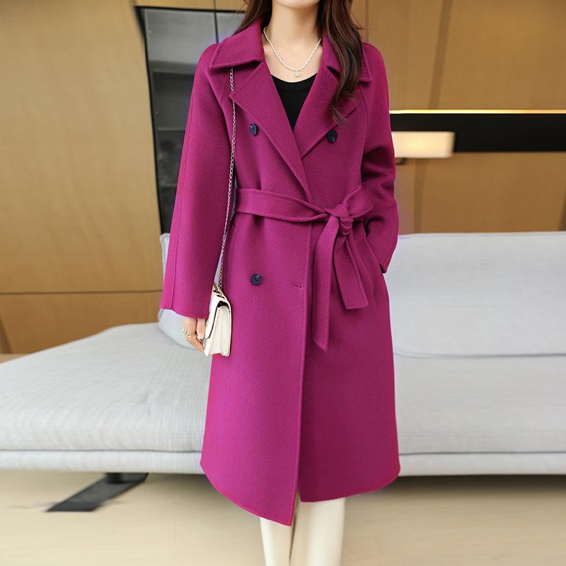New Style Suit Collar Double-breasted Wool Double-faced Wool Coat Jacket Windbreaker