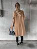 Women's Autumn/Winter Double-Breasted Wool Coat, Simple Long-Sleeved Design