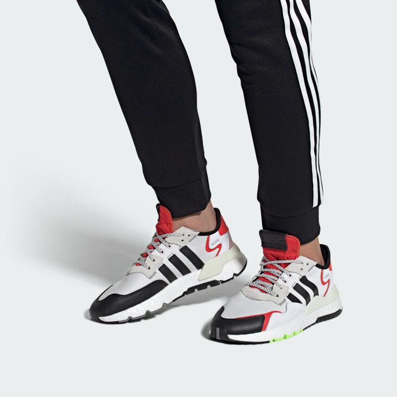 Adidas Nite Jogger White Black Red Sneakers EH1293