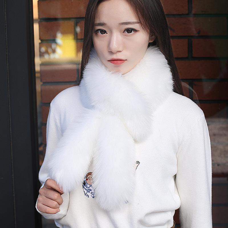 Korean Faux Fur Women's Collar Scarf Cold Winter Warm Fur Collar Scarf Wrap Winter Neck Warmers