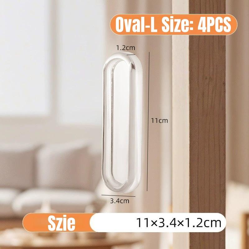 4PCS Self-Adhesive Drawer Pulls,Transparent Soft Silicone Sliding Door Handles,No-Drill Door Handle for Kitchen Cabinet Hardware