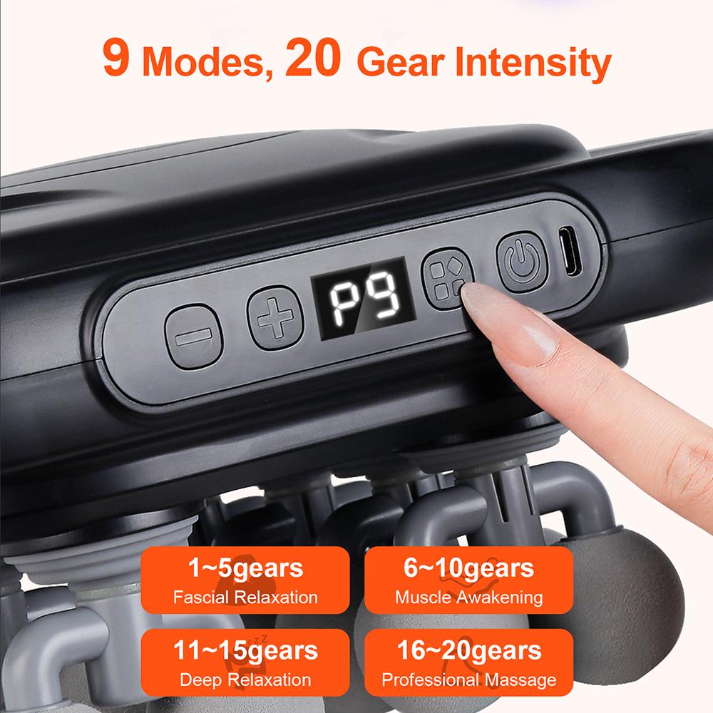 16-Head Fascia Gun High-Frequency Vibration Body Massage Gun Waist and Back  Massager Neck Shoulder Massager Muscle Masajeador