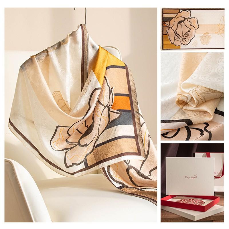 Mulberry Silk Scarf Shawl 2in1 Women Long Neck Warmer Mom Fashionable