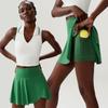 Tennis Suit Suit Women's Polo Collar Sports Vest Fashion Tape Pocket Yoga Skirts Fitness Suit Suit Two-piece Set