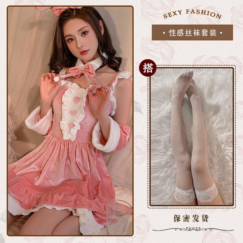 Christmas Robe Sexy Lingerie Sexy Red Velvet Nightdress New Year's Ball Cosplay Pure Desire