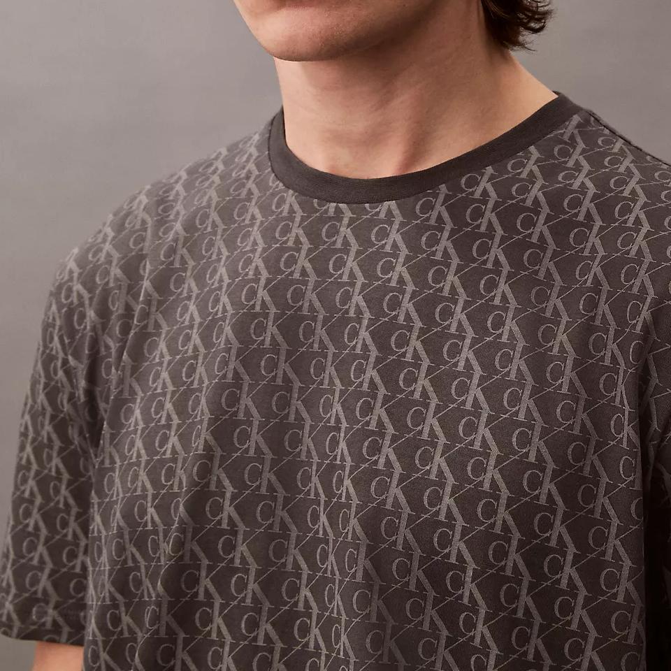 Calvin Klein Minimalist Comfortable Versatile Printed Letter Short Sleeve T-Shirt Men Tops Gray 40BC240-022