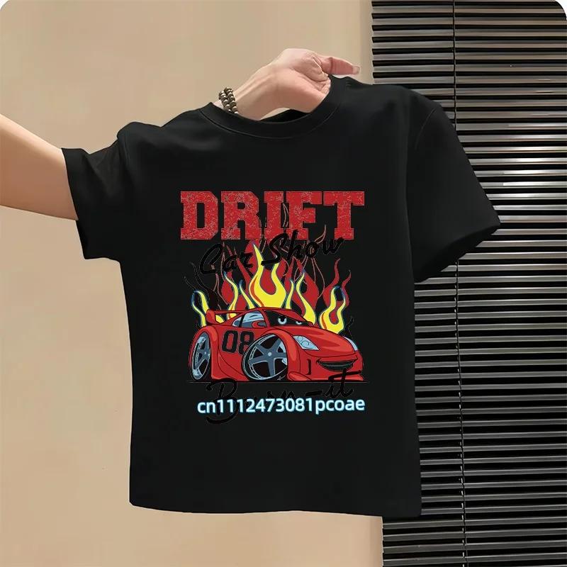 Summer New Cars Print Boys and Girls Short Sleeve T Shirt