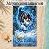 Fox Theme Soft Beach Towel Personalized Custom Name Text Towel Portable for Beach Pool Travel