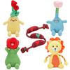 Plush Flower Dog Toy Corduroy Chew Toy Interactive Tulip Squeaky Stuffed Puppy Teething Toy for Teeth