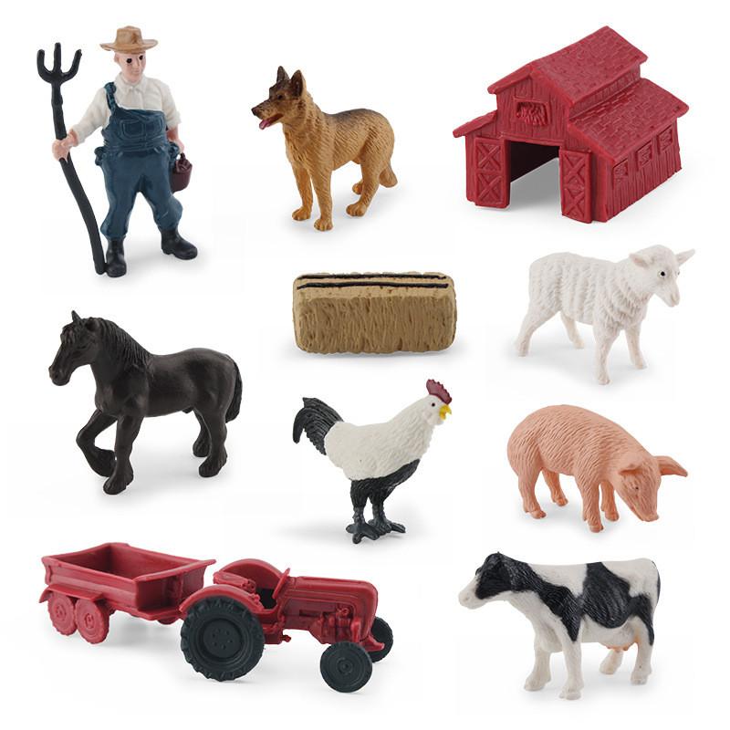 Realistic Pvc Farm Life Scene Model Featuring Shepherd Dog And Farm Animals Toys