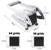 Heavy Duty Stainless Steel French Fry Cutter, Professional Potato Slicer with 2 Blades for Kitchen
