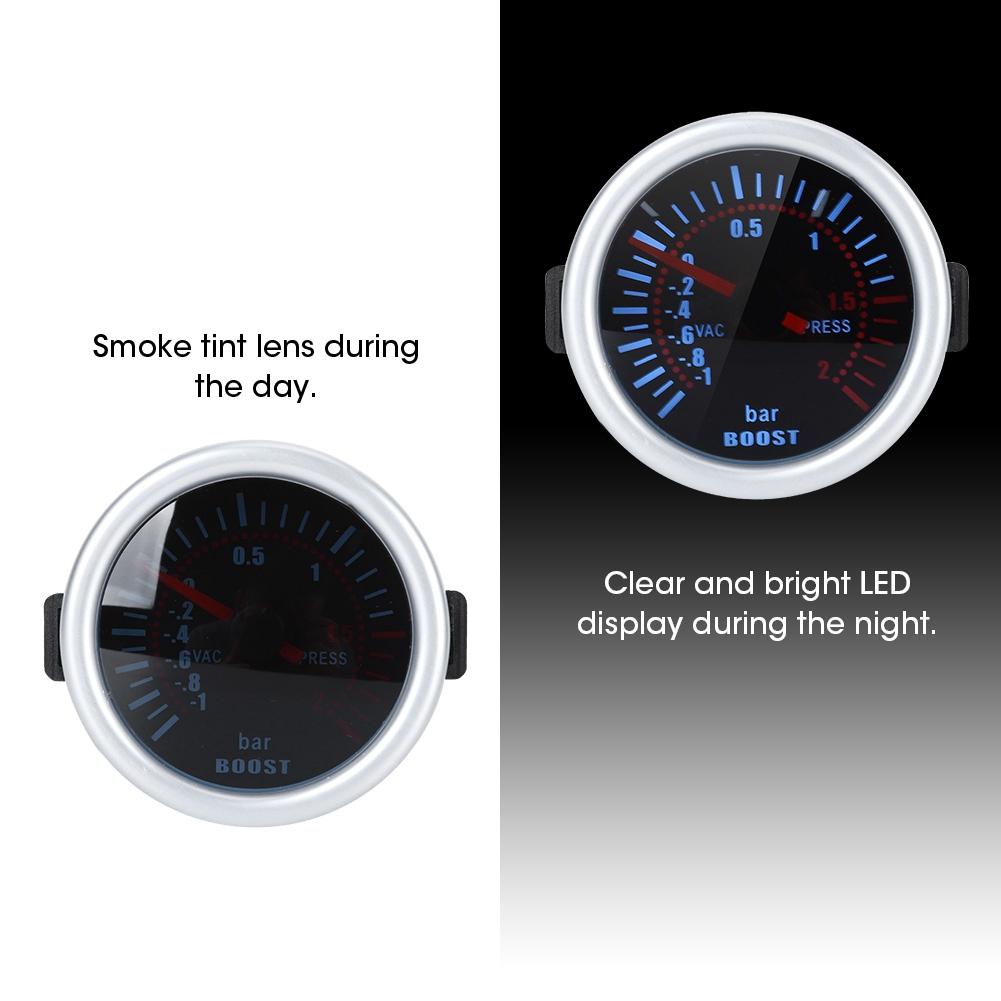 Pointer 52mm2in Turbo Boost Gauge Universal Smoke Lens LED Bar Meter Car Accessory