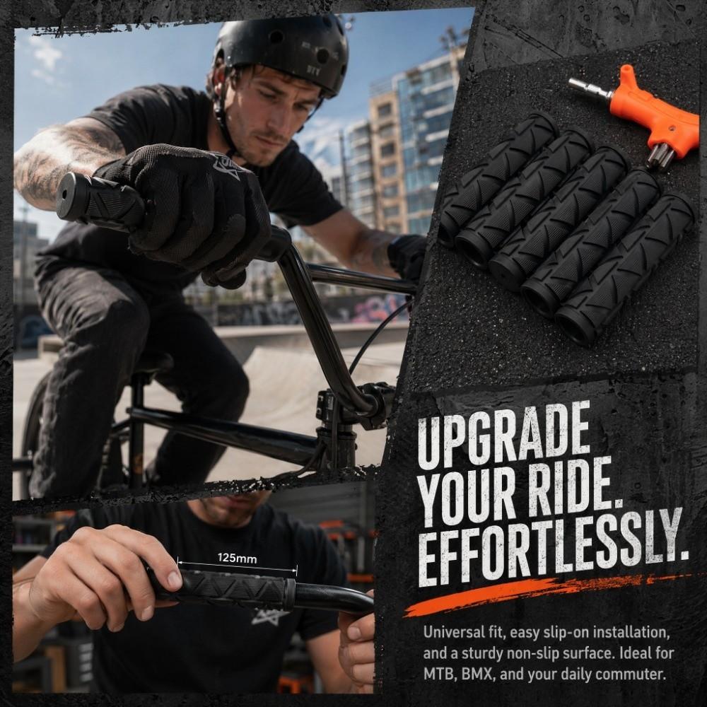 4PCS Non-Slip Bike Handlebar Grips Rubber Scooter Handle Grips for Riders and Cyclists