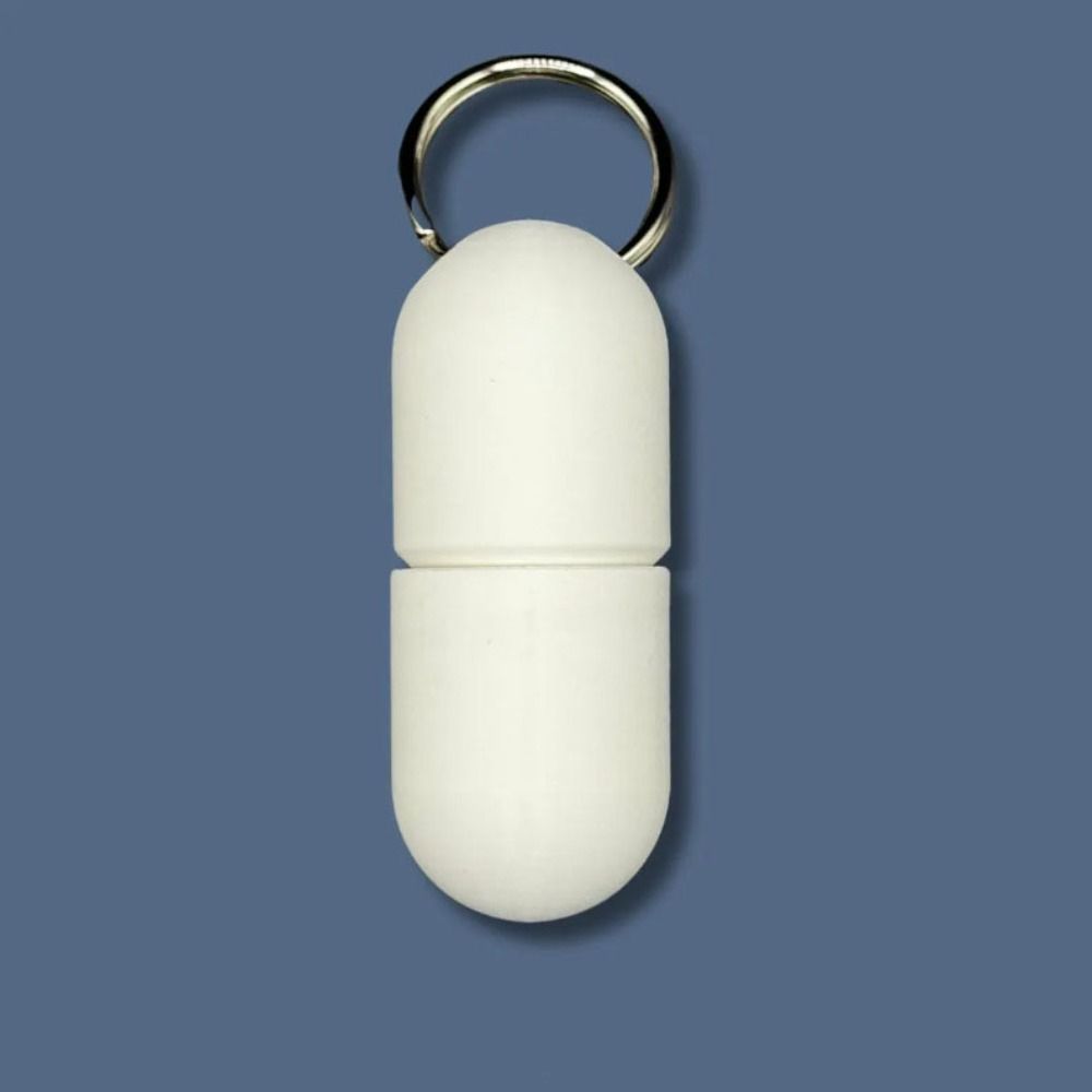 Capsule Shape Medicine Box Keychain Portable Mini Keychain Creative Pills Box