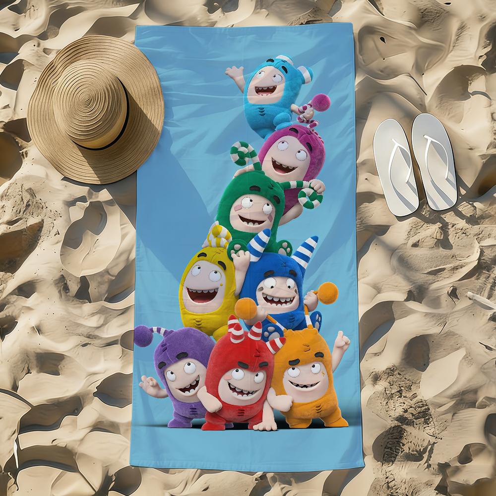 Cute Towel Beach Towel Oversized Quick O-Oddbods-S Dry Towel Cartoon Funny Absorbent Soft Swim BeachTowels for Men Women