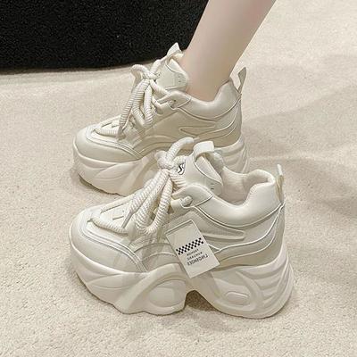 Women's Casual Shoes Single Shoes New Breathable Mesh Dad Shoes Platform Thick-Soled Height-increasing Shoes Fashionable Sports