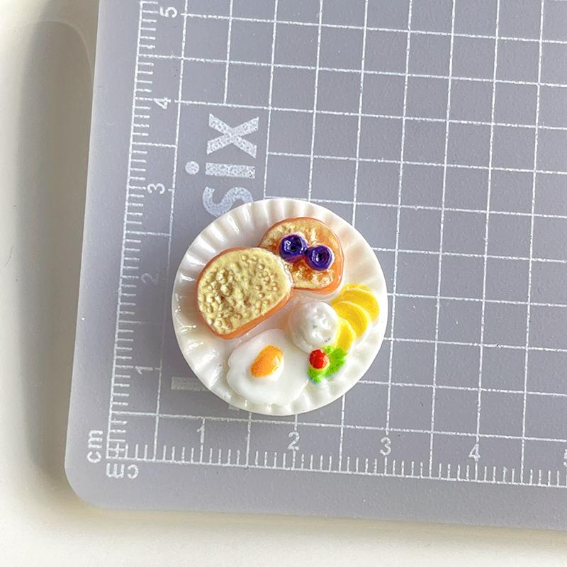 6Pcs/Set Doll House Scene Ornaments Diy Miniature Landscape Fairy Garden Decors Accessories Dollhouse Mini Dim Sum Platter
