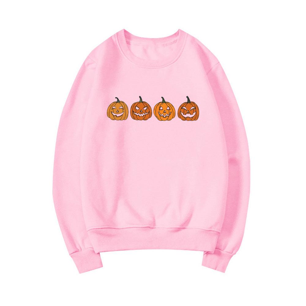 Couple Halloween Evil Pumpkin Head Sweater, Funny Print Fashion Party Hoodie