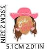 Pink Girl Embroidery Cloth Sticker Western Denim Series Patch Sticker Western Regions Desert Fire Computer Embroidery Label Ironing