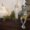 UV Protected Alien Garden Ornament Statue Hand-Painted Funny Rude Alien Sculpture Home Decor Yard Ornament