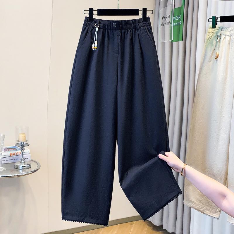 

Women s High Waist Summer Lantern Pants: Loose, Casual, Petite Slimming, Cropped Harem Style XL белый
