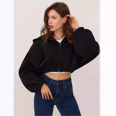 Gotische Harajuku Cropped Rits Hoodie voor Dames Grote Maten