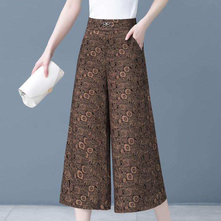 Pantaloni Larghi Estivi da Donna in Seta di Ghiaccio, Nuovi, Patchwork, Vita Alta, Tasche, Moda, Tinta Unita, Vestibilità Larga, Minimalisti, Casual, Versatili