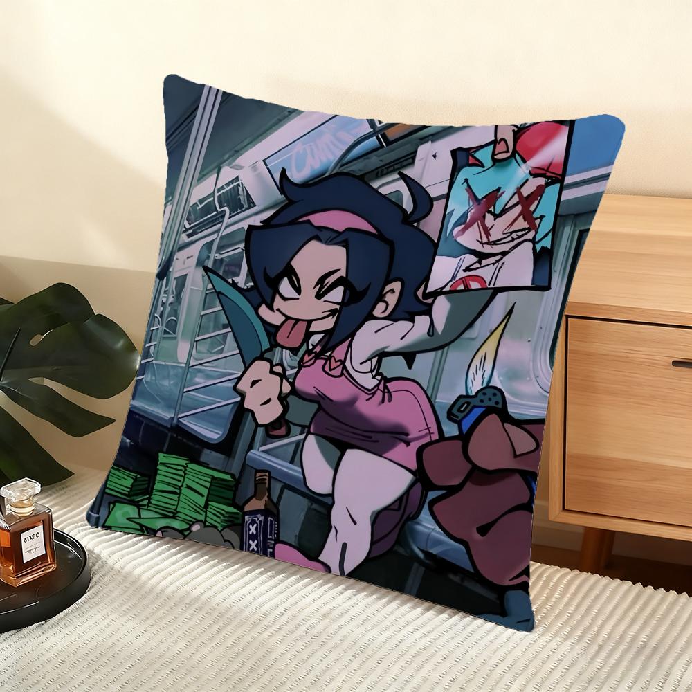 Friday Night F-Funkin Cushion Cover Soft Short Plush Pillow Cover Smooth Cozy Texture Aesthetic Cushion Case Home Decor