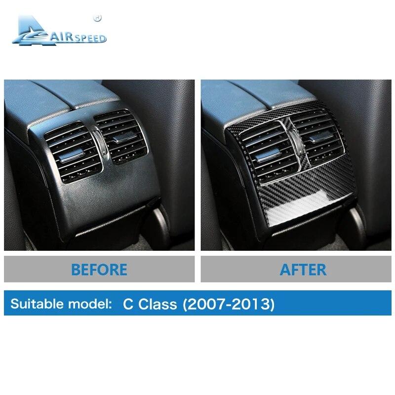 Airspeed Fibră de carbon pentru Mercedes Benz Clasa C W204 Accesorii Autocolant pentru capac de ventilație pentru priza de aer din spate a mașinii Decal pentru ornamente interioare